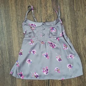 American Eagle silk(like) floral purple tank!